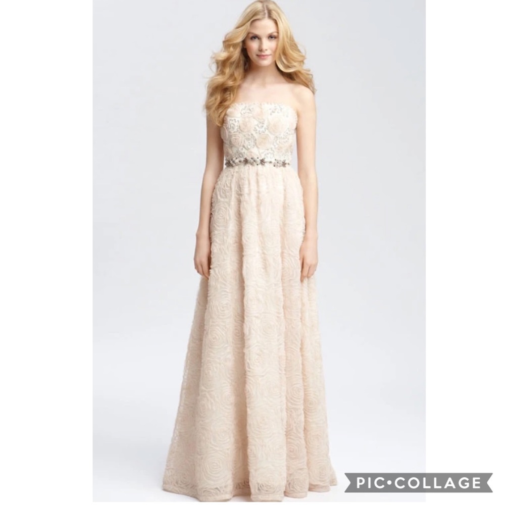 Adrianna Papell strapless rosette ball Gown - Picture 14 of 16